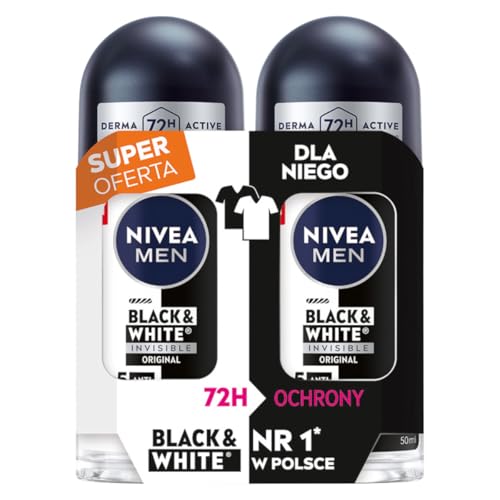 NIVEA MEN Black&White Invisible Original Antitranspirant in Kugel 72H, 2x50ml von NIVEA MEN