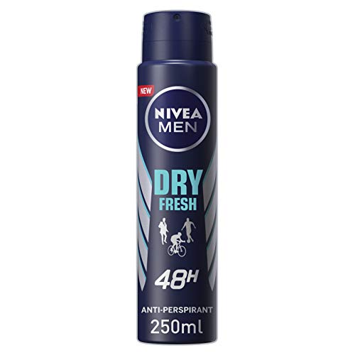 NIVEA MEN Dry Fresh Anti-Transpirant Deodorant Spray (250 ml), Herren Anti-Transpirant Deodorant Dual Active Formula Deodorant Spray, 48H Schutz Aerosolspray von NIVEA MEN