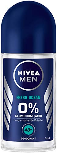 NIVEA MEN Fresh Ocean Deo Roll On im 6er Pack (6x 50 ml), Deo Roller ohne Aluminium mit erfrischender Formel, Deodorant mit 48h Schutz pflegt die Haut von NIVEA MEN