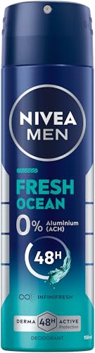 NIVEA MEN Fresh Ocean Deospray, Deo ohne Aluminium (ACH) mit 48h Schutz, Deodorant mit einzigartiger INIFINIFRESH Formel und frischem Meeresduft (150 ml) von NIVEA MEN