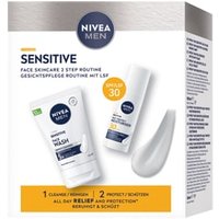 NIVEA MEN Sensitive Routine Set Waschgel & Schützende Pflege LSF30 Gesichtspflegeset von NIVEA MEN