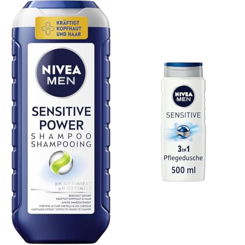 NIVEA Men Sensitive Power Shampoo 250ml + NIVEA MEN Sensitive Pflegedusche 500 ML von NIVEA MEN
