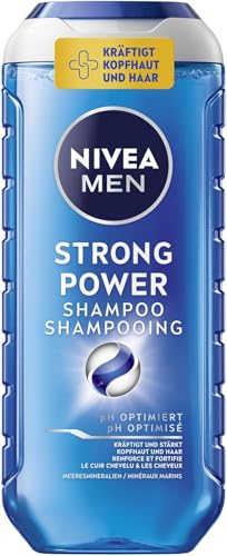 NIVEA MEN Strong Power Shampoo (250 ml), kräftigendes Shampoo für Männer mit Meeresmineralien, Haarshampoo gegen kraftloses Haar. von NIVEA MEN