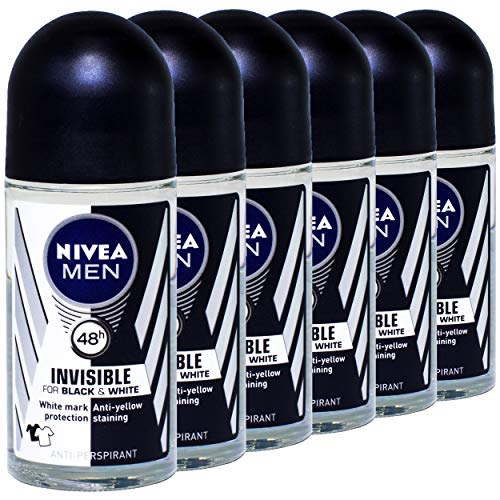 Nivea MEN invisible for Black & White Roll On 50ml - 6 Stück pro Pack von NIVEA MEN