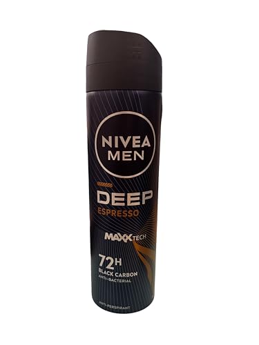 3er Pack - Nivea Men Deospray - Deep Black Carbon Dark Espresso - Antitranspirant - 150ml von NIVEA