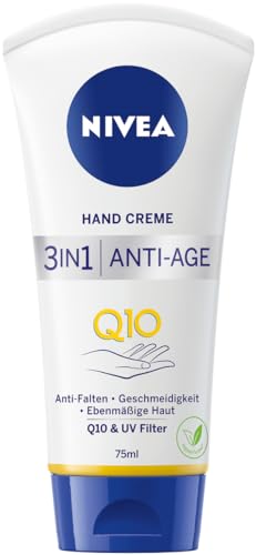 NIVEA 3in1 Anti-Age Q10 Hand Creme (75 ml), Anti-Falten Handpflege mit Q10 und UV-Filter, pflegende Hautcreme für normale bis trockene Hände von NIVEA