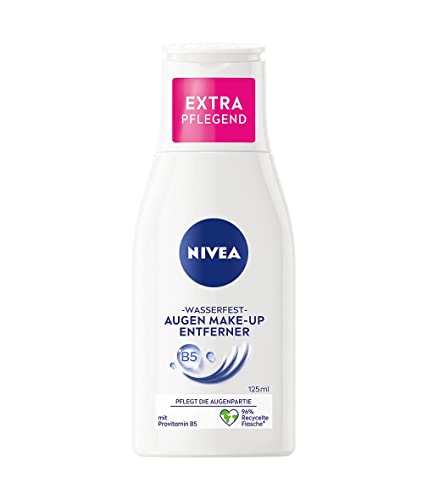 NIVEA Wasserfester Augen Make-Up Entferner (125 ml), sanfter Make-Up Entferner mit Kamillen-Extrakt und Provitamin B5, entfernt selbst wasserfeste Mascara und Make-Up von NIVEA