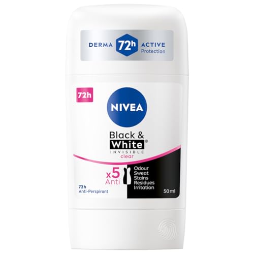NIVEA Black&White 48 H Invisible Clear Antitranspirant Stift für Damen 50ml von NIVEA
