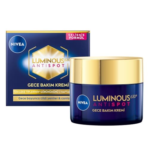 NIVEA Cellular LUMINOUS 630 Anti-Dark Spot Even Tone Nachtcreme, 50 ml, feuchtigkeitsspendende Gesichtscreme für Frauen, gibt der Haut Energie und reduziert das Aussehen von dunklen Flecken von NIVEA