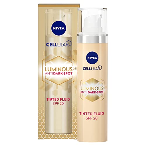 NIVEA Cellular LUMINOUS 630 Anti-Dark Spot Getöntes Fluid LSF 20 Double Corrector (40 ml), Korrektur von dunklen Flecken, Gesichts-Concealer für leuchtende Haut von NIVEA