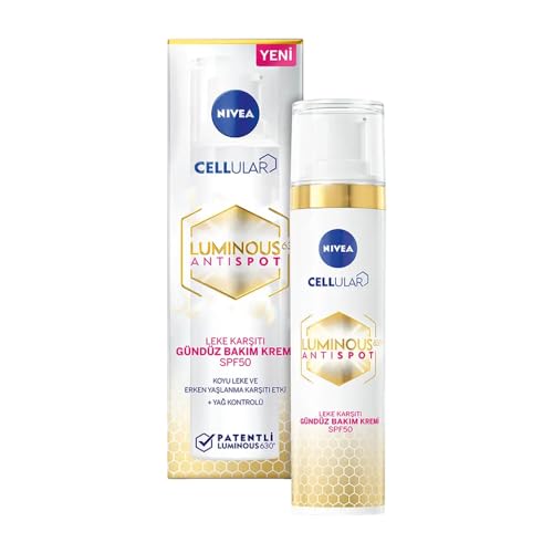 NIVEA Cellular LUMINOUS 630 Anti-Dark Spot Triple Protection Tagesflüssigkeit LSF 50 (40ml), Tagescreme für Frauen, Anti Unreinheiten Gesichtscreme, Feuchtigkeitscreme für strahlende Haut von NIVEA