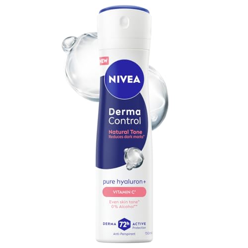 NIVEA Derma Control Natural Tone Damen Antitranspirant 72h Schutz Spray mit Vitamin C 150ml von NIVEA