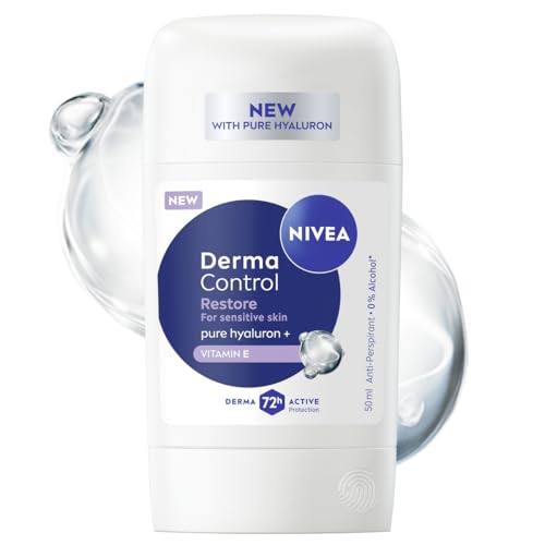 NIVEA Derma Control Restore Damen Antitranspirant 72h Schutz Stift mit Hyaluronsäure 50ml von NIVEA