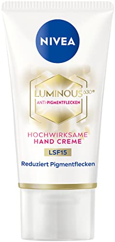 NIVEA Luminous 630 Hand Creme LSF15 (50 ml), Pflegecreme reduziert Pigmentflecken und beugt der Neuentstehung vor, hochwirksame Anti-Pigmentflecken Creme für die Hände von NIVEA