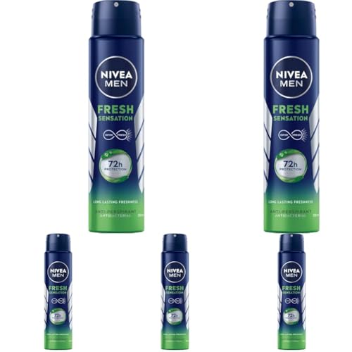 NIVEA MEN Antitranspirant Fresh Sensation spray, 250 ml (Packung mit 5) von NIVEA