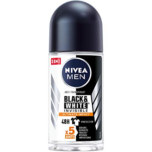 NIVEA MEN Deodorant Anti-Transpirant Black & White Ultimate Impact 50 ml, Anti-Transpirant Herren 48H Schutz Achsel-Transpirant ohne Alkohol von NIVEA