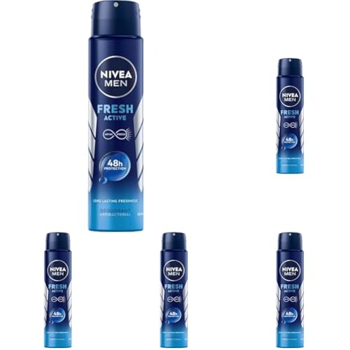 NIVEA MEN Deodorant Fresh Active Spray, 250 ml (Packung mit 5) von NIVEA