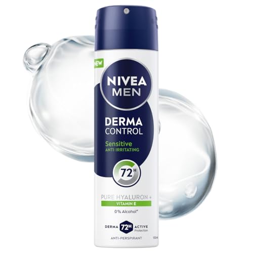 NIVEA MEN Derma Control Sensitive Herren Antitranspirant 72h Hyaluronsäure-Spray 150ml von NIVEA