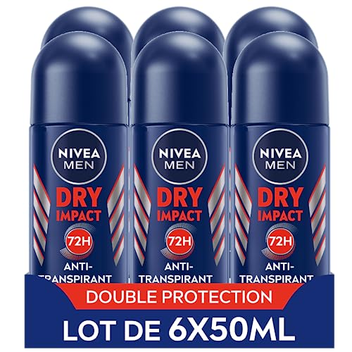 NIVEA MEN Dry Impact Anti-Transpirant Deo (6er Pack (6 x 50 ml), Deo Ball für Herren ohne Alkohol, Antitranspirant Schutz 72H von NIVEA