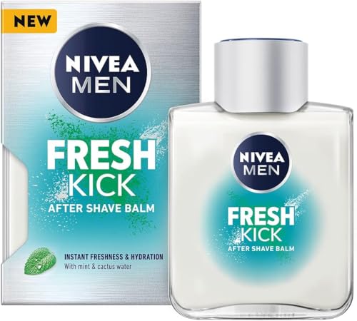 NIVEA MEN Fresh Kick After Shave Balsam (100 ml), erfrischende After Shave Lotion, Männer Hautpflege, After Shave Balsam mit Minze und Kaktuswasser von NIVEA