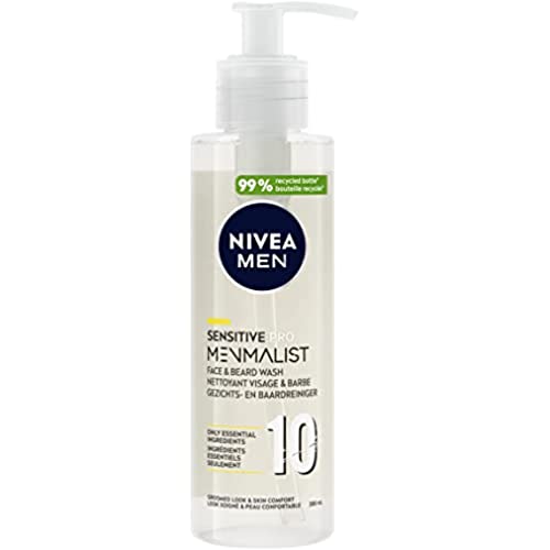 NIVEA MEN MENMALIST Gesichts- & Bart Reinigungsgel (1 x 200 ml), 2in1 Pflege, kurz, biologisch abbaubar, für alle Hauttypen geeignet von NIVEA