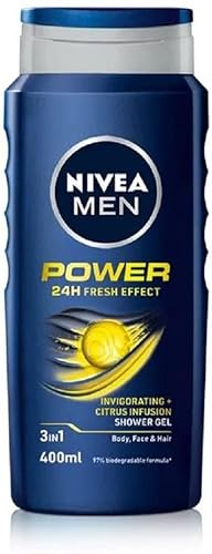 NIVEA MEN Power Fresh Duschgel (400 ml, 6 Stück), feuchtigkeitsspendende Duschgel mit Aloe Vera, All-in-1 Duschgel für Männer, energetisierendes NIVEA MEN Duschgel von NIVEA