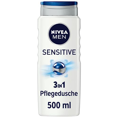 NIVEA MEN Sensitive Pflegedusche (500 ml), erfrischendes und pflegendes Duschgel mit Bambusmilch, feuchtigkeitsspendende Dusche für empfindliche Männerhaut von NIVEA