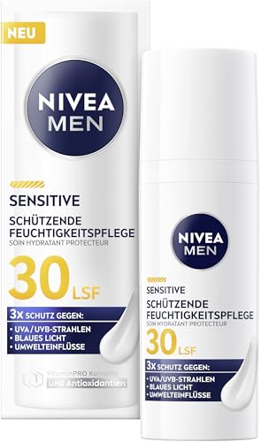 NIVEA MEN Sensitive Schützende Feuchtigkeitspflege LSF 30, intensive Gesichtspflege für Männer mit VitaminPRO-Komplex & Antioxidantien, leichte Gesichtscreme mit Sonnenschutz (50 ml) von Beiersdorf