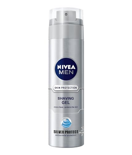 NIVEA MEN Shaving Gel Silver Protect, 200ml (Pack of 2) Contains Silver Ions, Chamomile Extract, and Provitamin B, Provides Hydration, a Smooth Shave, and Skin Protection von NIVEA