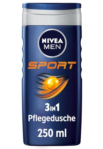 NIVEA MEN Sport Duschgel (250 ml), pH-hautfreundliche Pflegedusche mit vitalisierendem Duft, Männer Duschgel mit Mineralien für Körper, Gesicht und Haar von NIVEA