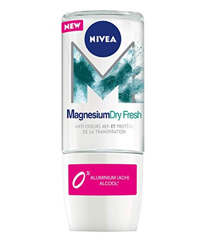 NIVEA Magnesium Dry Fresh Deodorant für Damen (1 x 50 ml), Antitranspirant ohne Aluminiumsalze, Roll-on, frisches Gefühl, 48 Stunden von NIVEA