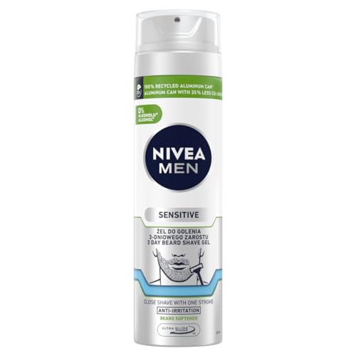 NIVEA MEN Sensitive Rasiergel 3-Tage Barteil für Männer 200 ml von NIVEA