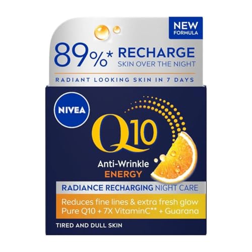 Q10 Energy Recharging Face Night Cream (50 ml), Energizing Night Cream for Women Hydrating Night Face Cream Recharging Face Cream with Vitamin C and Q10 von NIVEA