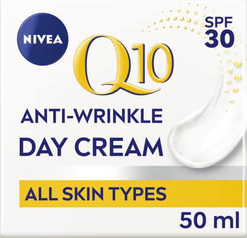 NIVEA Q10 Power Anti-Falten + Straffende Altersflecken Tagescreme LSF30 (50 ml), Anti-Aging Gesichtscreme mit Creatin & Coenzym Q10, Feuchtigkeitspflege für Frauen reduziert Falten von NIVEA