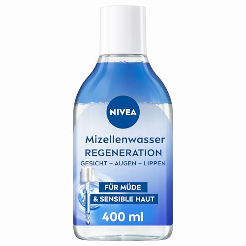 NIVEA Regenerierendes Mizellenwasser, Gesichtswasser mit 5% Serum mit Panthenol und Aminosäure Komplex, Make-up Entferner für sanfte Gesichtsreinigung,Mizellen Reinigungswasser für müde Haut (400 ml) von NIVEA