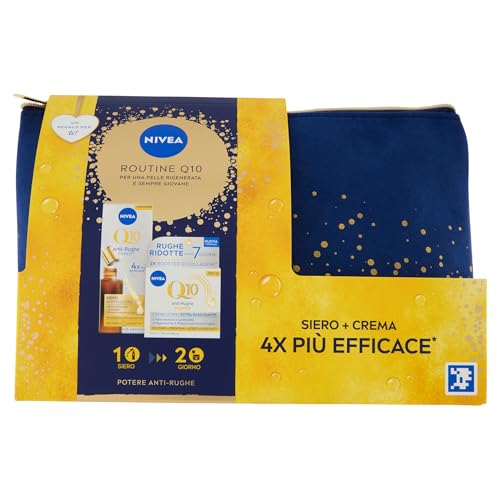 NIVEA Routine Q10 Geschenkset für Damen, Anti-Aging-Geschenkset für Damen mit Anti-Falten-Gesichtscreme extra straffend 50 ml und Gesichtsserum mit doppelter Wirkung 30 ml und gratis Travel Bag NIVEA Routine Q10 Geschenkset für Damen, Anti-Aging-Geschenkset für Damen mit Anti-Falten-Gesichtscreme extra straffend 50 ml und Gesichtsserum mit doppelter Wirkung 30 ml und gratis Travel Bag von NIVEA