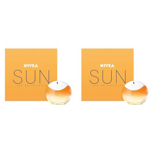 NIVEA SUN Eau de Toilette, Parfum mit dem Original Sonnencreme Duft, sommerlicher und erfrischender unisex, im ikonischen Parfüm-Flakon (30 ml) (Packung mit 2) von NIVEA
