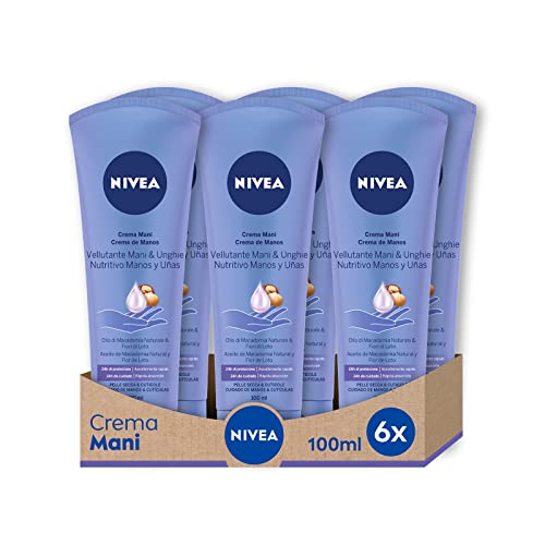 NIVEA Samtige Handcreme, 6 x 100 ml, nährende Creme angereichert mit Sheabutter, duftende Handcreme mit weicher und leichter Formel von NIVEA