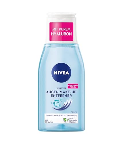 NIVEA Sanfter Augen Make-Up Entferner (125 ml), nicht fettendes Abschminkwasser mit Provitamin B5, zum Abschminken von Mascara und Make-up von NIVEA