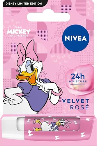 NIVEA Velvet Rose Daisy Duck Lippenpflege Disney Edition, 4,8 g von NIVEA