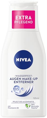 NIVEA Wasserfester Augen Make-Up Entferner (125 ml), sanfter Balsam mit Kamillen-Extrakt und Provitamin B5, entfernt selbst wasserfeste Mascara von NIVEA