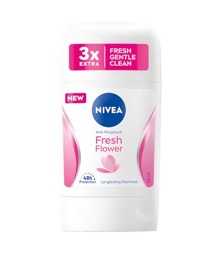 NIVEA Extra Fresh Gentle Deodorant Stick Women FRESH FLOWER Reliable 48h Sweat Protection With Floral Scents Formula Without Ethyl Alcohol Pack Of 2, 2x50ml von NIVEA