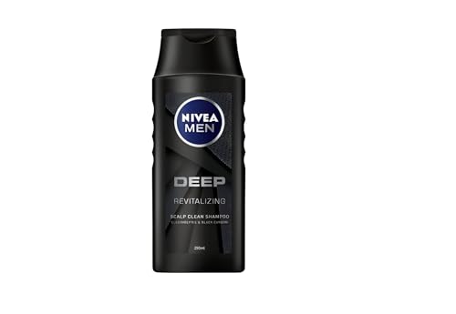 NIVEA Hair Shampoo With Black Carbon And Electrolytes Dermatologically Approved Formula 99% Biodegradable 250ml Men Deep (Pack Of 6) (6 X 250ml) Revitalizing von Nivea