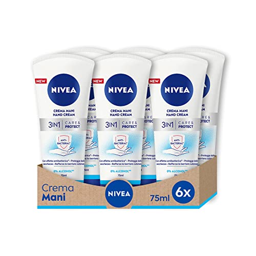 Nivea Handcreme 3in1 Care & Protect mit antibakterieller Wirkung, 6 Stück von NIVEA