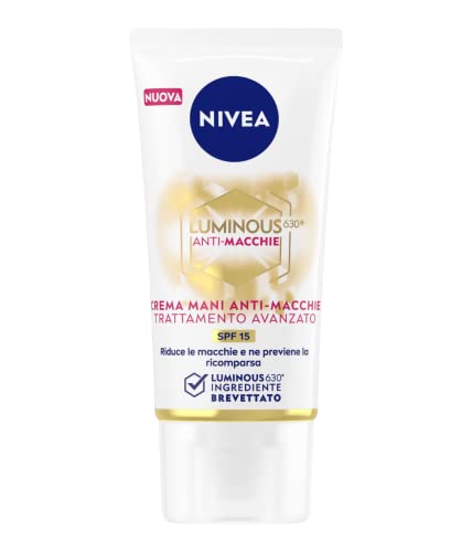 NIVEA Luminous630® Anti-Flecken-Handcreme, 50 ml, Anti-Aging-Handcreme zur Reduzierung und Vorbeugung von Flecken, Anti-Aging-Handcreme mit LSF 15 von NIVEA