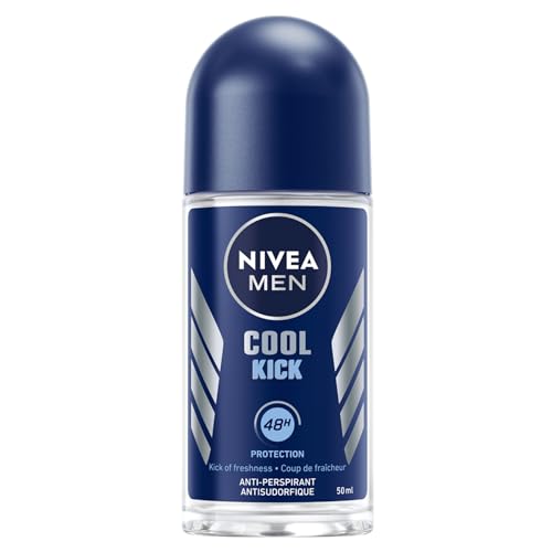 Nivea Men Cool Kick Anti-Transpirant Roll-On (6 x 50 ml), Männer Deo, Fresh 48H Schutz + Cool-Care von NIVEA