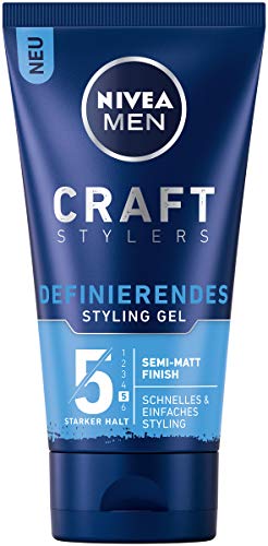 Nivea Men Craft Stylers Definierendes Styling Gel, Haargel mit Semi-matt Finish, schnelles und einfaches Haarstyling mit starkem Halt, 4er-Pack (4 x 150 ml) von NIVEA MEN