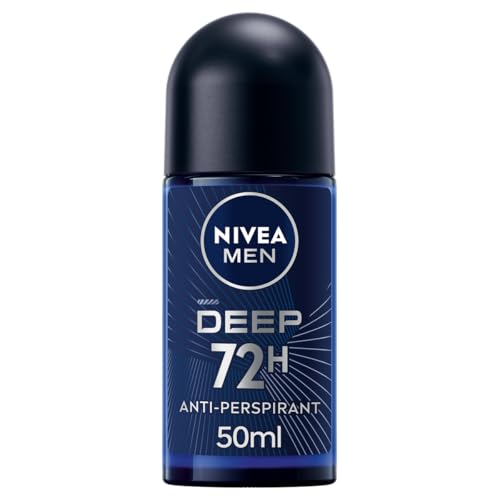 NIVEA MEN DEEP Roll-on Deodorant 6 x 50 ml, Herren-Deodorant mit antibakterieller Formel mit Aktivkohle, Anti-Atmungsaktiv für 48 h intensive Frische von NIVEA MEN