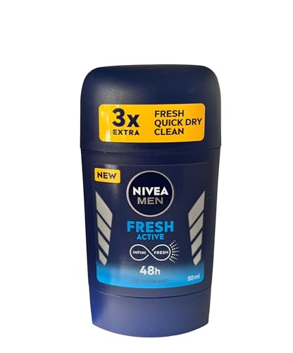 Nivea Men Stick Fresh Active 48h Extra Gentle Clean Skin Feel Protection Effective Formula Provides A Softer Texture Long Lasting Freshness, 50ml, Pack Of 2 Nivea Men Stick Fresh Active 48h Extra Gentle Clean Skin Feel Protection Effective Formula Provides A Softer Texture Long Lasting Freshness, 50ml, Pack Of 2 von NIVEA