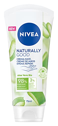 Nivea Naturally Good Handcreme 75 ml, gebrochene Handcreme mit 98% natürlichen Inhaltsstoffen, NIVEA Handcreme mit Aloe Vera für weiche und glatte Haut von NIVEA